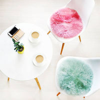 ムートン ピースクッション シナモン 日本製 円形 サークル ラウンド シートクッション 座布団（直送品）