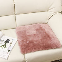 ムートンクッション 淡色 40×40 深紫 日本製 シートクッション 座布団（直送品）