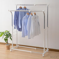 YAMAZEN 伸縮ハンガー ダブル オフホワイト YBH-WCS(OW)D 1台（直送品）