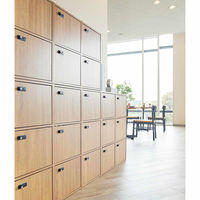 ストア・エキスプレス 木製簡易ロッカー(ダイヤル錠) 幅41×奥行29cm 3段 18836-12 1台 61-830-63-2（直送品）