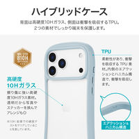 iPhone 17 Pro Max 耐傷・耐衝撃ハイブリッドケース   ライトブルー 挟み込みシート付 ストラップホール付（直送品）