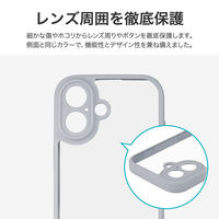 iPhone 17 耐衝撃ハイブリッドケース   ライトグレー ストラップホール付（直送品）