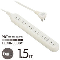 オーム電機 6個口タップ 1.5m 00-1649 1個（直送品）