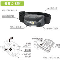 オーム電機 LEDヘッドランプ 110ルーメン 08-1662 1個（直送品）
