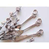 キーストーン バターナイフ 14cm ブラスカトラリー フラワー ポピー ブラス シルバー 404349 1個（直送品）