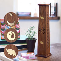 トモ・コーポレーション 香立 シーシャムBOX香立てタワー 木製 スタームーン 407674 1個（直送品）