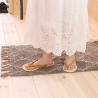 トモ・コーポレーション スリッパ コットンサンダル プレーン ボーダー 2サイズ ハンドメイド プレーンイエロー(S) 423385 1個（直送品）