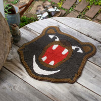トモ・コーポレーション 玄関マット 45×51cm 室内 動物 ツキノワグマ 432342 1個（直送品）