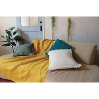 キーストーン クッションカバー リネン 43×43cm ターコイズ 444716 1個（直送品）