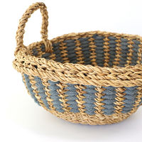 トモ・コーポレーション バスケット フルーツバスケット ラウンド かご 収納 ブルーグレー 449260 1個（直送品）