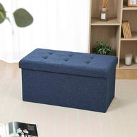 不二貿易 収納スツール ベンチタイプ テーブルにもなる収納スツール ネイビー 477848 1個（直送品）