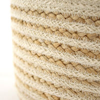 トモ・コーポレーション かご コニカルジュートバスケット ハンドル付き 深型 ホワイト 477898 1個（直送品）