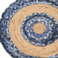 トモ・コーポレーション 玄関マット ラウンド ジュートデニムマット 室内 サークル 478718 1個（直送品）