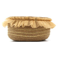 トモ・コーポレーション かご バスケット フリル 22cm ベージュ 478725 1個（直送品）