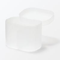 無印良品 再生ポリプロピレン入りコットン 綿棒ケース 蓋付 約１０７×７２×９１ｍｍ 1セット（1個×2） 良品計画