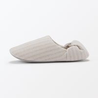 無印良品 綿フランネルかかとにフィットするルームシューズ ＸＬ ２６．５～２８ｃｍ用 ベージュストライプ 良品計画