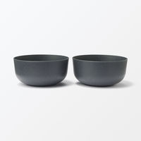 無印良品 レンジで使える ヤシの端材を使った ボウル ２個組 黒 良品計画
