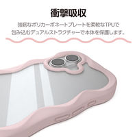 iPhone17 ケース ハイブリッド 衝撃吸収 磁気吸着対応メタルステッカー付 ピンク PM-A25AFCWAVEPN エレコム 1個（直送品）