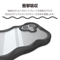 iPhone17 ケース ハイブリッド 衝撃吸収 磁気吸着対応メタルステッカー付 ブラック PM-A25AFCWAVEBK エレコム 1個（直送品）
