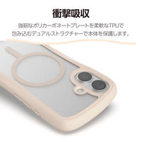 iPhone17 ケース ハイブリッド 衝撃吸収 MAGKEEP Grippy ベージュ PM-A25AGRPFMBE エレコム 1個（直送品）