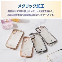 iPhone17 ケース ソフト 衝撃吸収 メタリックライン ピンク PM-A25AUCTMLPN エレコム 1個（直送品）