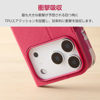 iPhone17 Pro ケース レザー 手帳型 マグネット 超軽量 ディープピンク PM-A25CPLFUJPND エレコム 1個（直送品）