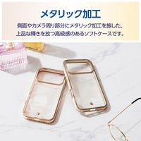 iPhone17 Pro ケース ソフト 衝撃吸収 メタリックライン ピンク PM-A25CUCTMLPN エレコム 1個（直送品）