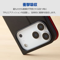 iPhone17 Pro Max ケース レザー 手帳型 マグネット 超軽量 ブラック PM-A25DPLFUBK エレコム 1個（直送品）