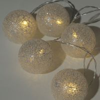 【アウトレット】クリスマス　LED グリッターボール(シルバー) LAKOLE/ラコレ