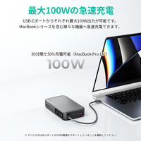 AUKEY SparkSling 100W20000mAhモバイルバッテリー Cケーブル内蔵 PB-Y48-GY 1個