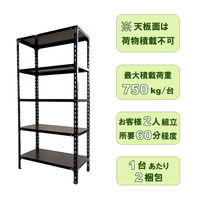 【軒先渡し】Fukufuji 軽量スチールラック (天地5段）  幅885×奥行460×高さ1800mm ブラック 1台（直送品）