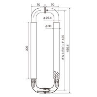 清水 木製O型両面ドアハンドル(ホワイト) 450mm SH-DHO450M-W 1組（直送品）