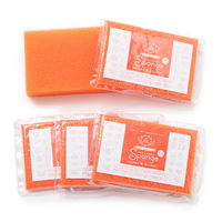 サンサンスポンジ 圧縮 ソフトタイプ 4個セット オレンジレッド 1パック ダイニチ・コーポレーション