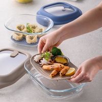 耐熱ガラス製 保存容器 1.6L ベージュ LNG483 1個 電子レンジ・オーブン・食洗機対応 LIV PLUS