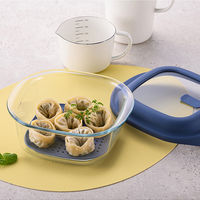 耐熱ガラス製 保存容器 1.5L ブルー LNG482 1セット（1個×3）電子レンジ・オーブン・食洗機対応 LIV PLUS