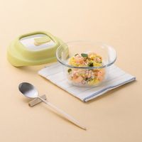 耐熱ガラス製 保存容器 500mL イエロー LNG481 1セット（1個×3）電子レンジ・オーブン・食洗機対応 LIV PLUS