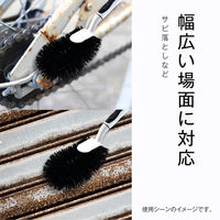 日本クリンテック ハンドル付きたわし カビ 腐食に強い 浴室 床 キッチン 鍋 かため 大サイズ 485635 1個（直送品）