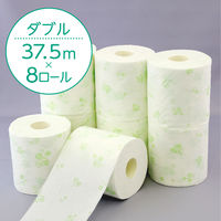 トイレットペーパー ダブル 1.5倍長持ち 8ロール 37.5m パルプ クリネックス プリント 無香料 1箱（8パック64ロール入） 日本製紙クレシア