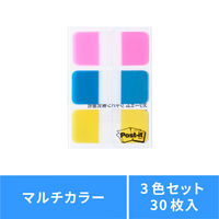 スリーエム(3M) ポストイット フィルムふせん 付箋 インデックス 厚口 透明 40mm×18mm マルチカラー3 1パック 686MC-3