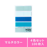 スリーエム(3M) ポストイット フィルムふせん 付箋 透明見出し 44mm×12mm マルチカラー2 1パック 688MC-2
