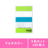 スリーエム(3M) ポストイット フィルムふせん 付箋 透明見出し 44mm×12mm マルチカラー4 1箱 688MC-4