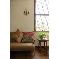 川島織物セルコン モリスデザインスタジオ ハニーサクル&チューリップ クッションカバー 450×450mm オレンジベージュ 1枚（直送品）