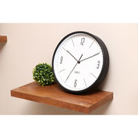 不二貿易 掛時計 ホーン 幅255×奥行43×高さ255mm ブラック 26331 1個（直送品）