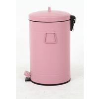 不二貿易 スチール ラウンドペダルペール 12L ピンク 34719 1個（直送品）
