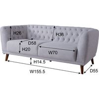 東谷 ROOM ESSENCE ソファ 幅1810mm グレー HS-503GY 1台（直送品）