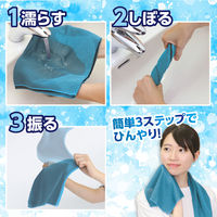 アーテック 冷感タオル スカイブルー 約30×80cm 熱中対策 ひんやり 51427 1セット(3枚)