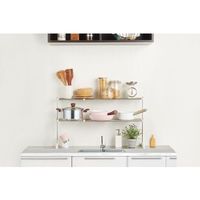 ベストコ ステンレス スタンドキッチンラック 2段 伸縮棚 ワームグレー NY-1004 4975970253663 1個