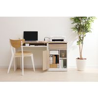 アイリスオーヤマ ウッドサイドチェスト キャスター 幅46.8×奥行35×高さ70.2cm A4 ウォームホワイト/ライトナチュラル WSC-468 １台