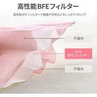MSソリューションズ 不織布マスク ピンク ふつうサイズ(個包装) 50枚入/箱 PL-FM03PK50E 1箱（50枚入）
