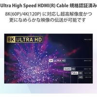 HDMI ケーブル HDMI2.1 ウルトラハイスピード スリム 8K4K対応 1.5mブラック DH-HD21ES15BK エレコム 1個（直送品）